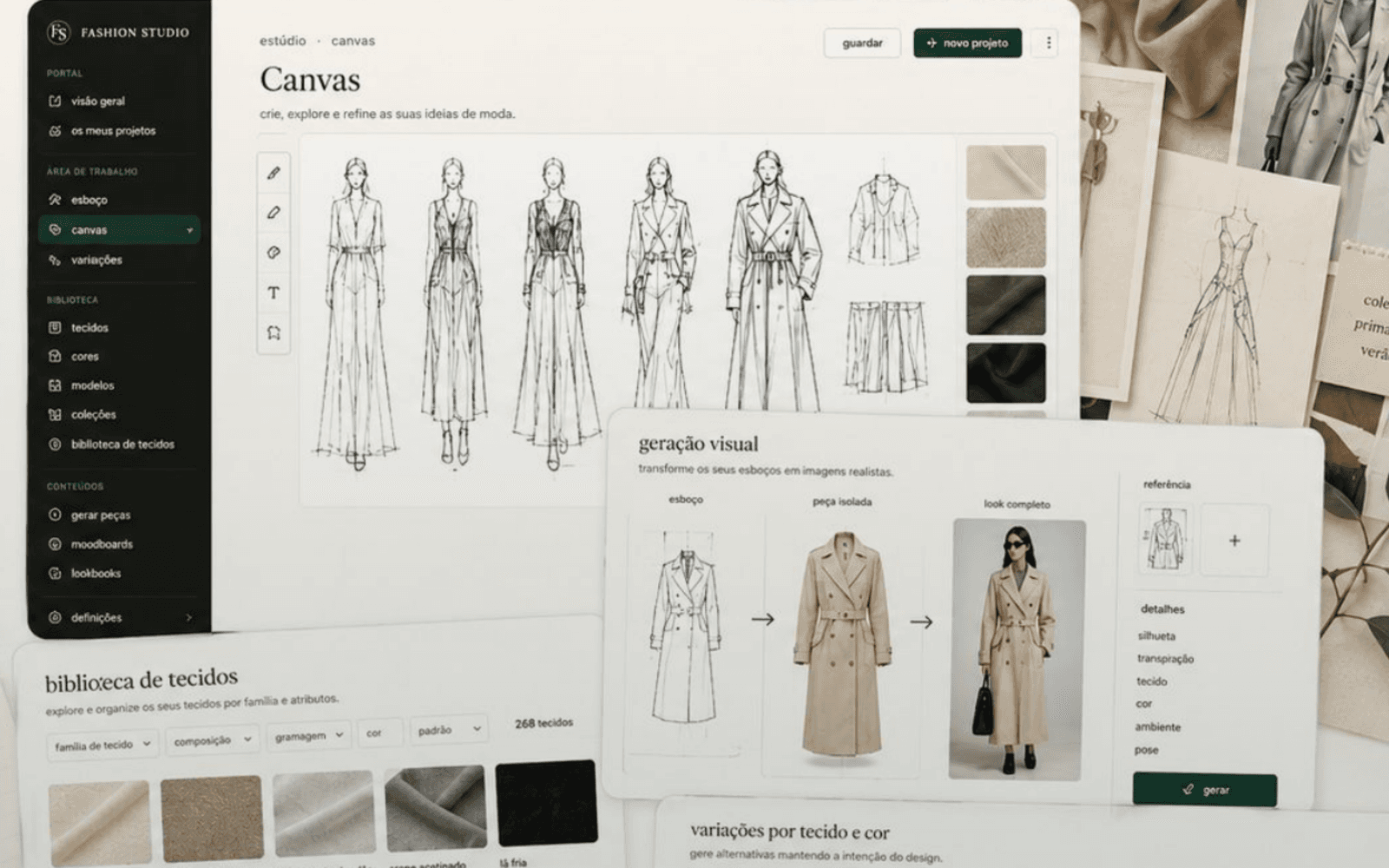Modeva Fashion Studio — interface de design criativo
