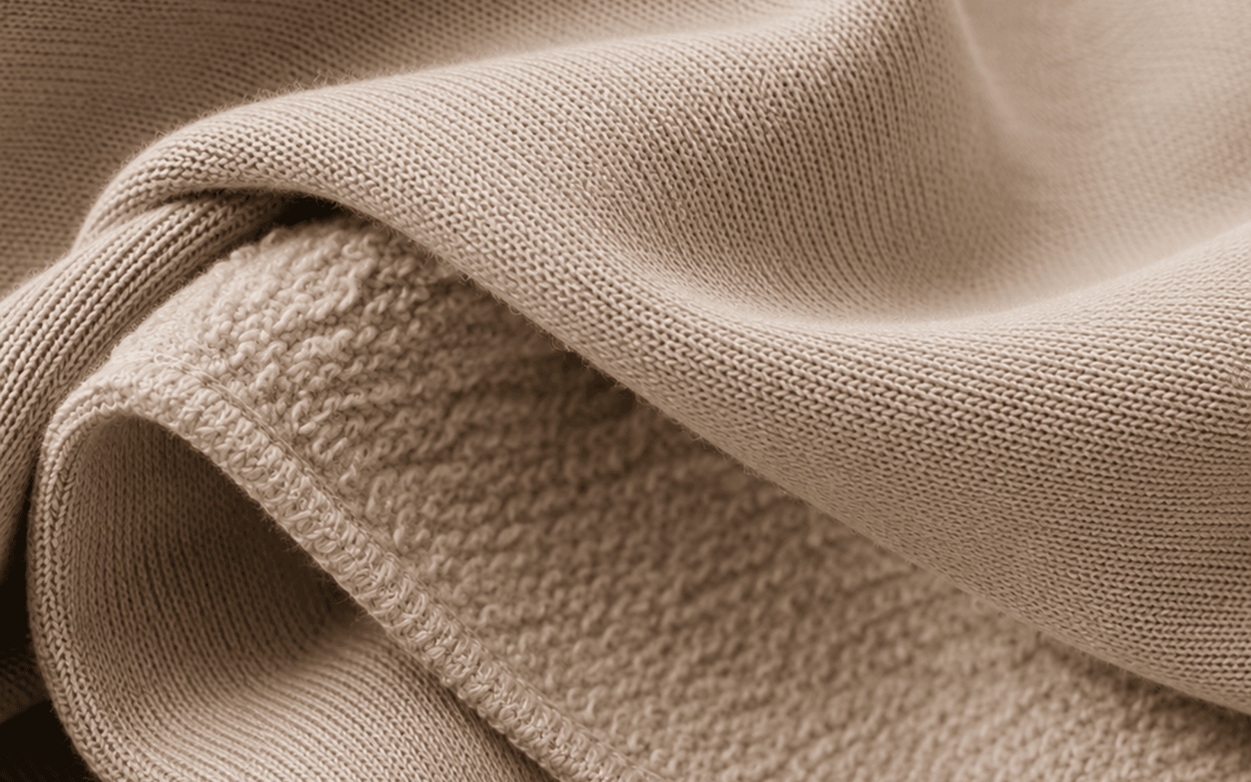 Close-up de malha em felpa com textura visível
